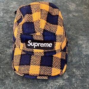 Supreme Yellow and Blue Checkered Hat